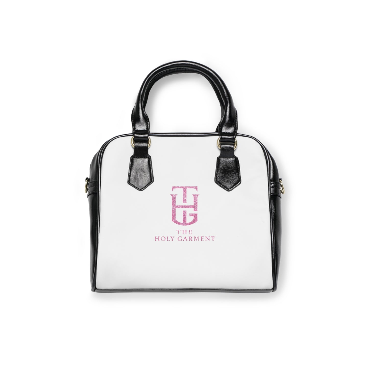 Shoulder Handbag — The Holy Garment Pink Logo Leather Satchel