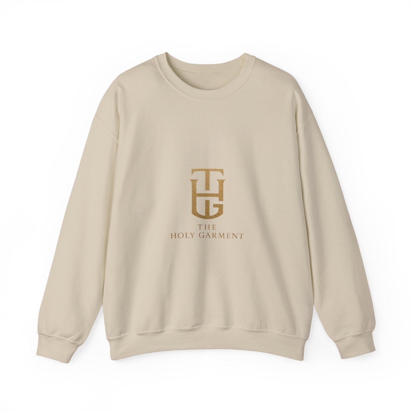 Crewneck Sweatshirt — The Holy Garment Gold Logo & Winged Emblem