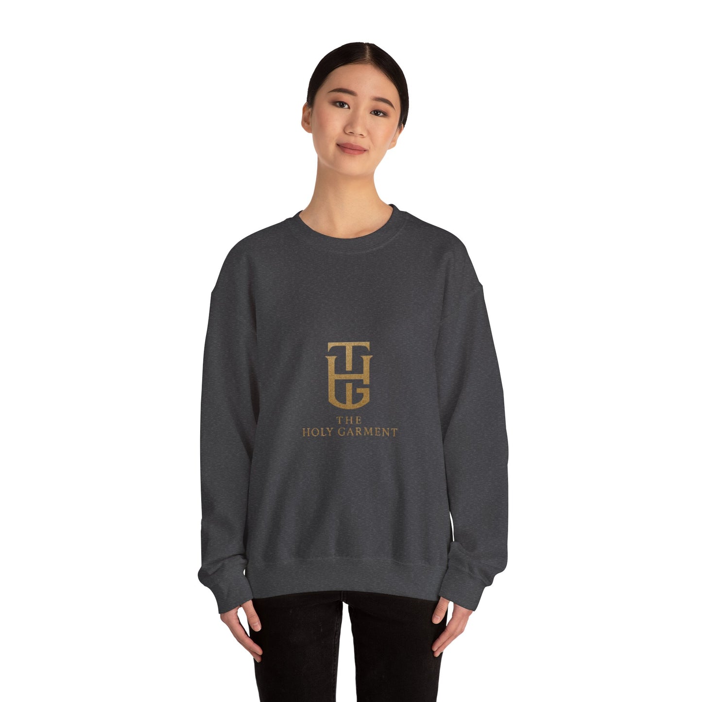 Crewneck Sweatshirt — The Holy Garment Gold Logo & Winged Emblem