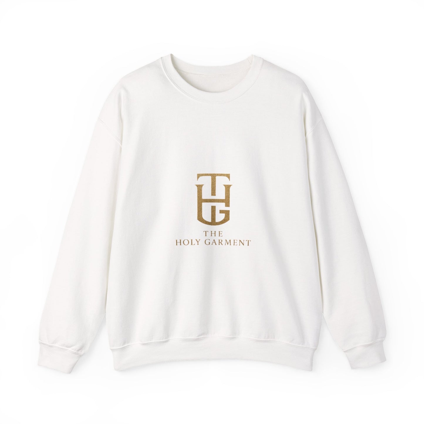 Crewneck Sweatshirt — The Holy Garment Gold Logo & Winged Emblem