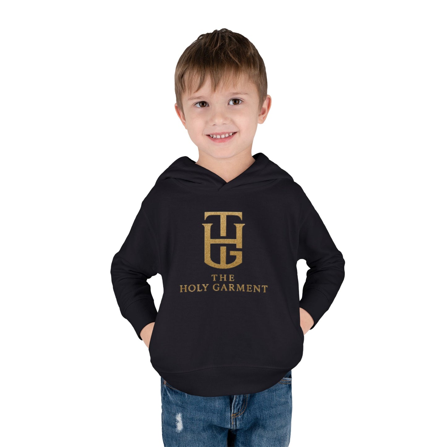 Toddler Hoodie - 'The Holy Garment' Gold Logo & Wings Pullover