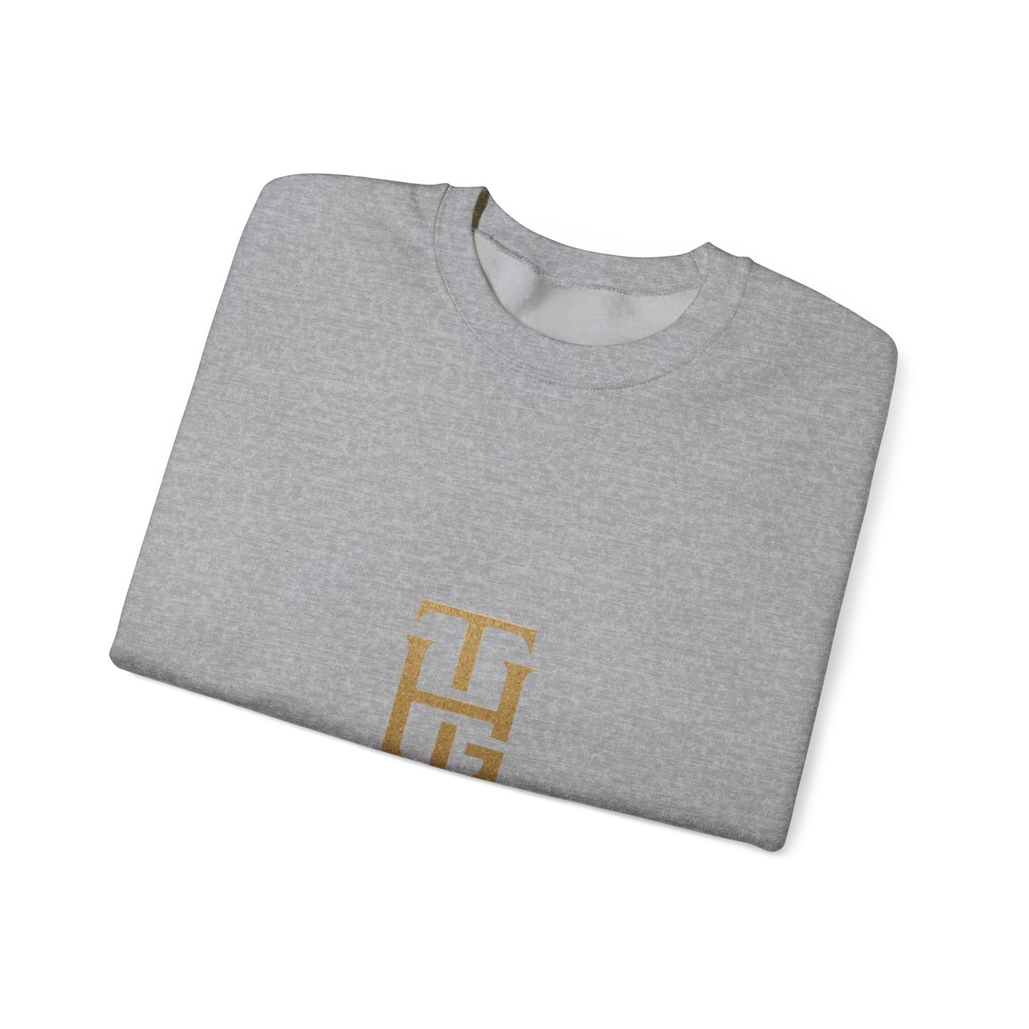 Crewneck Sweatshirt — The Holy Garment Gold Logo & Winged Emblem