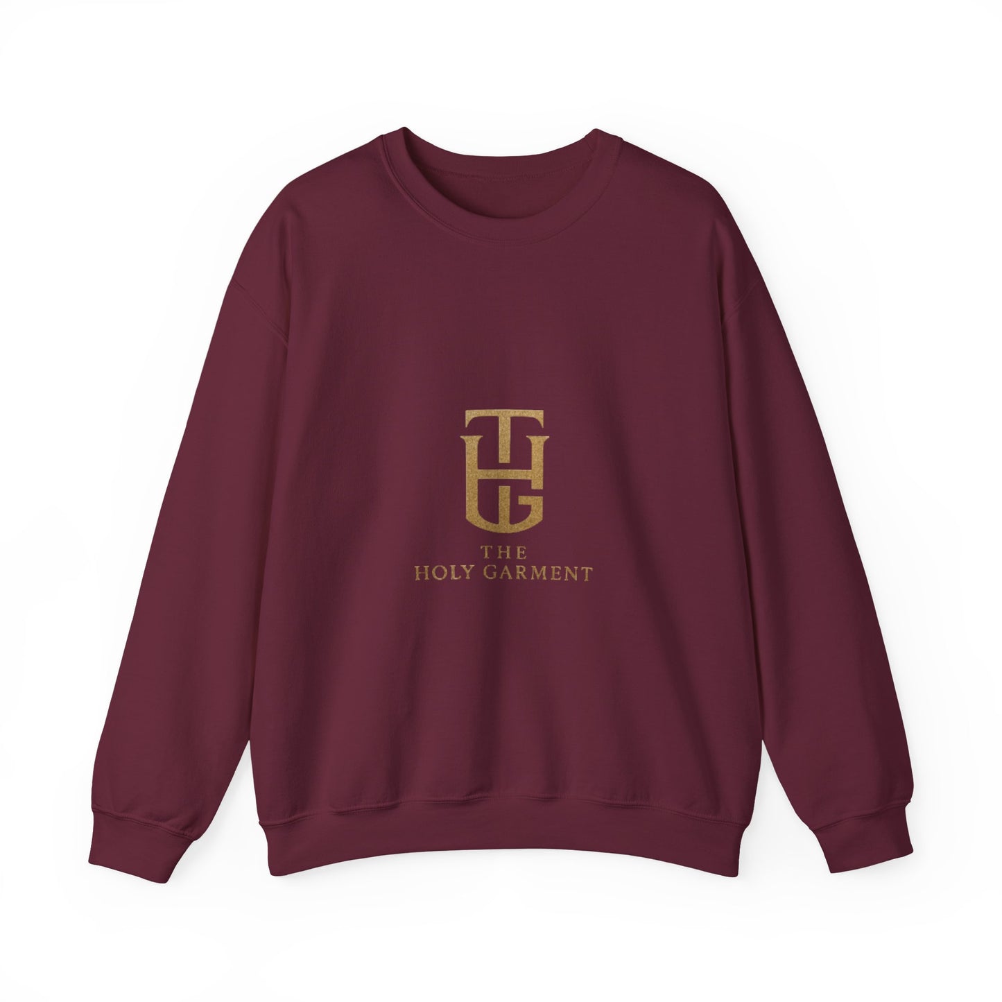 Crewneck Sweatshirt — The Holy Garment Gold Logo & Winged Emblem