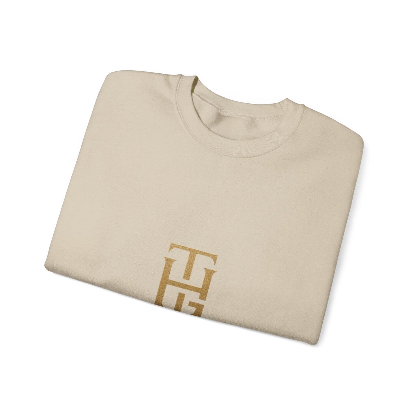 Crewneck Sweatshirt — The Holy Garment Gold Logo & Winged Emblem