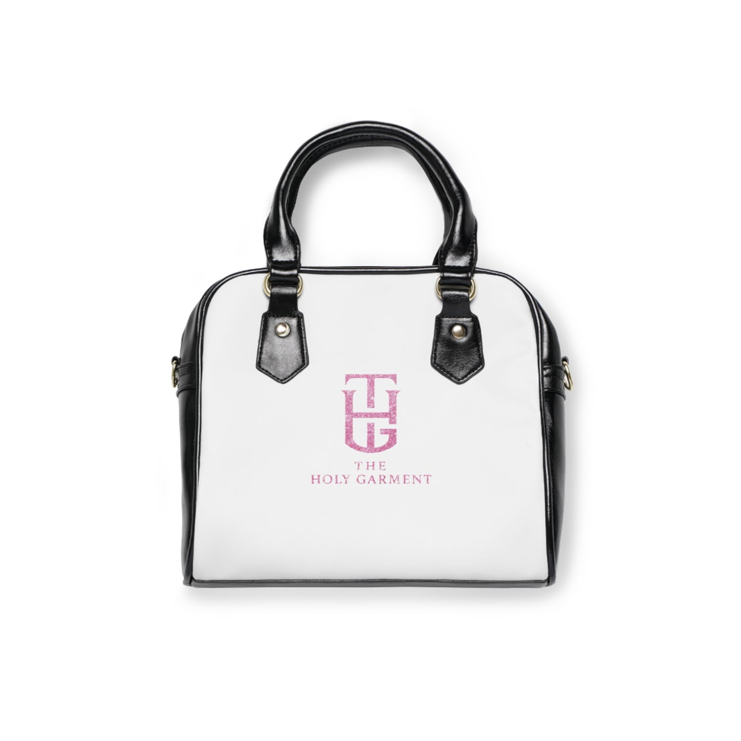 Shoulder Handbag — The Holy Garment Pink Logo Leather Satchel