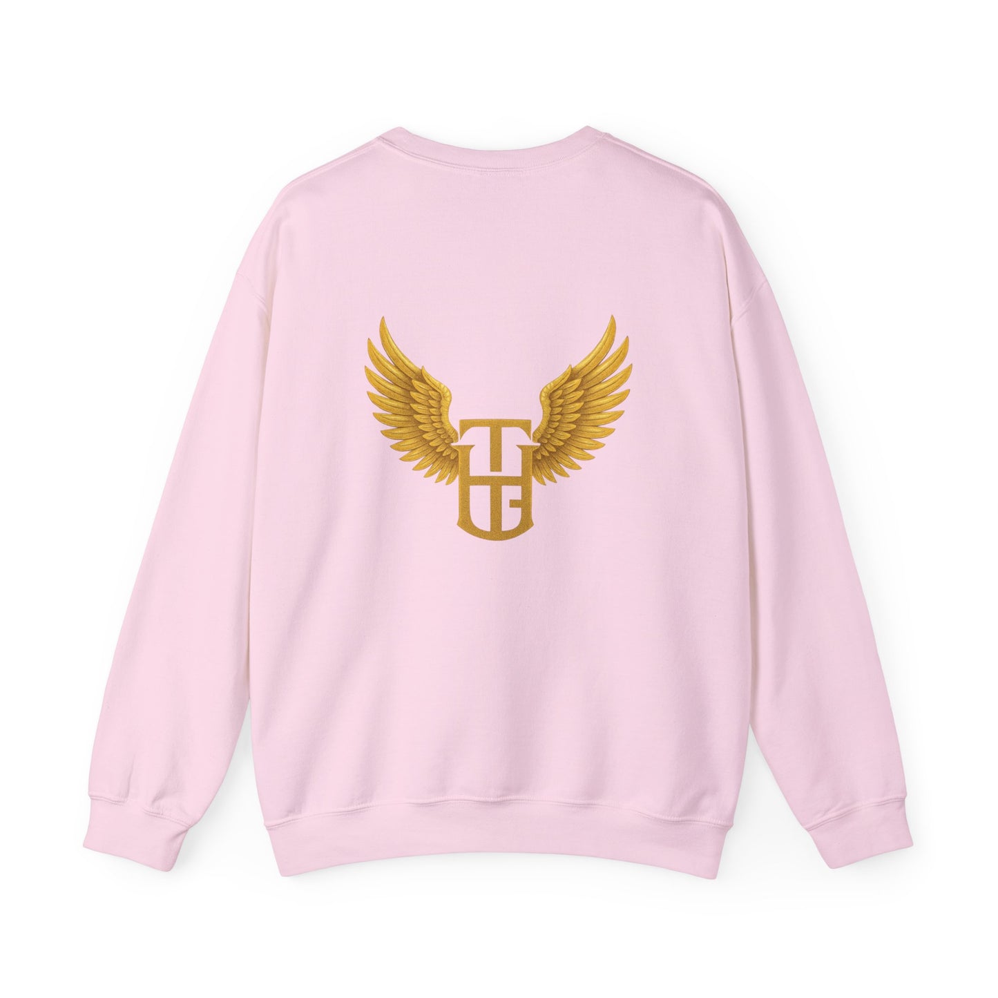 Crewneck Sweatshirt — The Holy Garment Gold Logo & Winged Emblem
