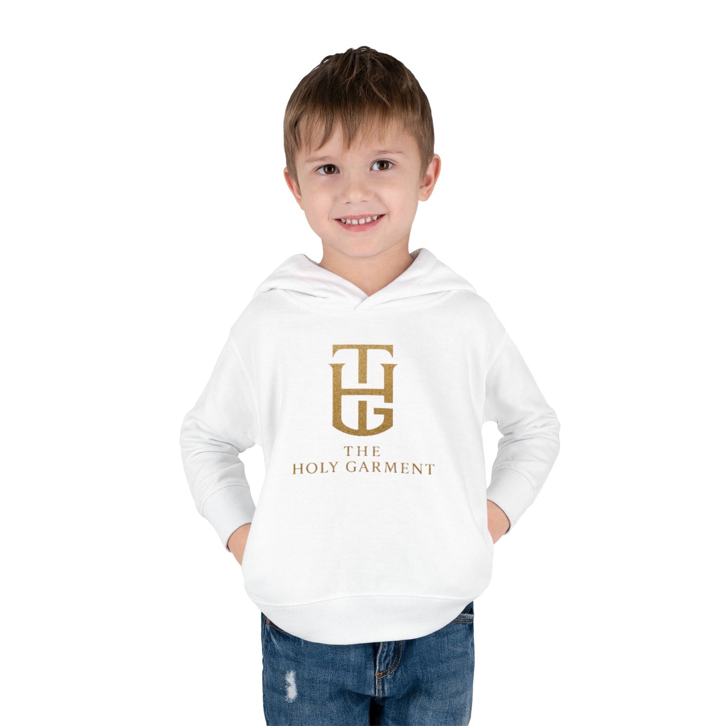 Toddler Hoodie - 'The Holy Garment' Gold Logo & Wings Pullover