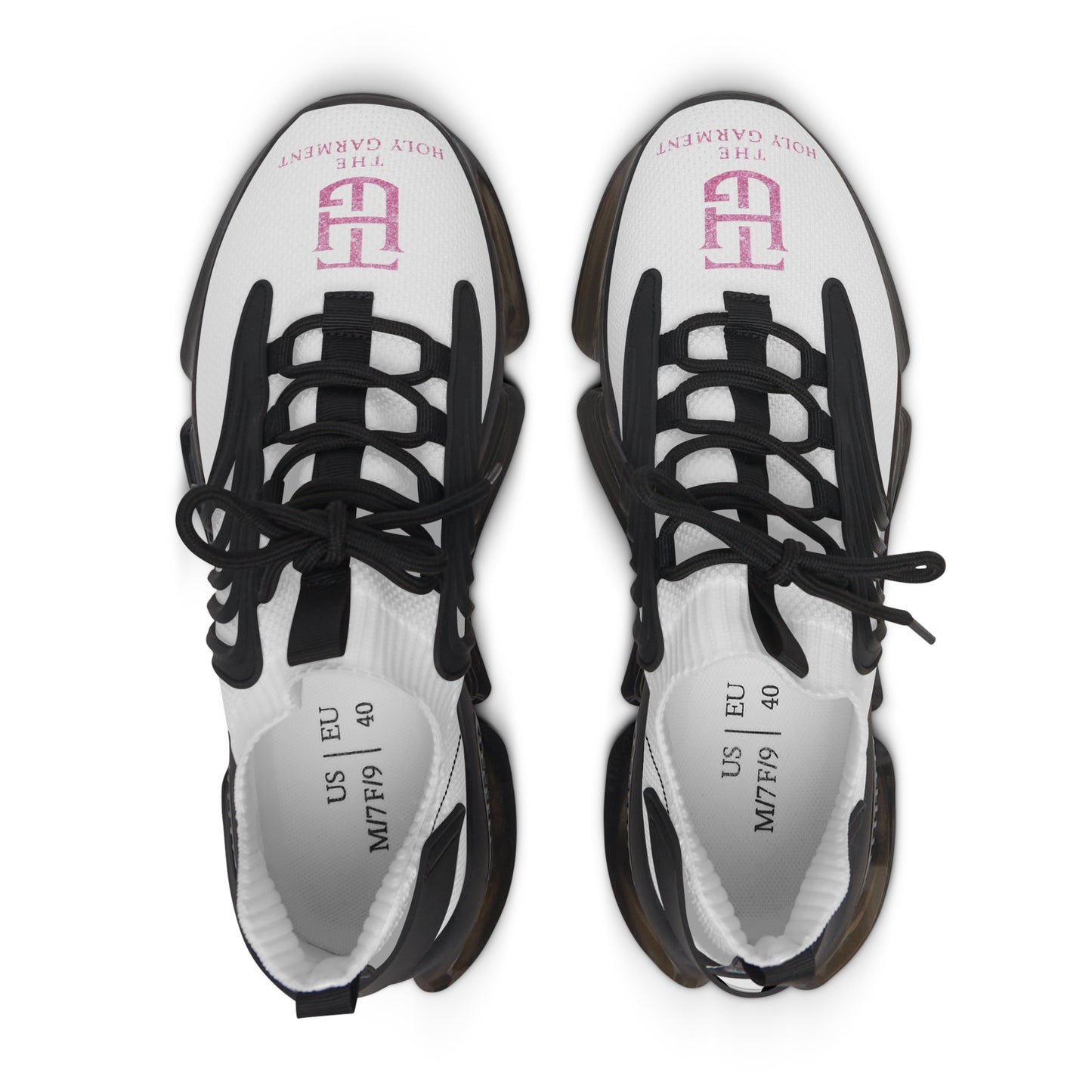 Women's Mesh Sneakers — Breathable White Knit Trainers with Pastel Speckled Sole