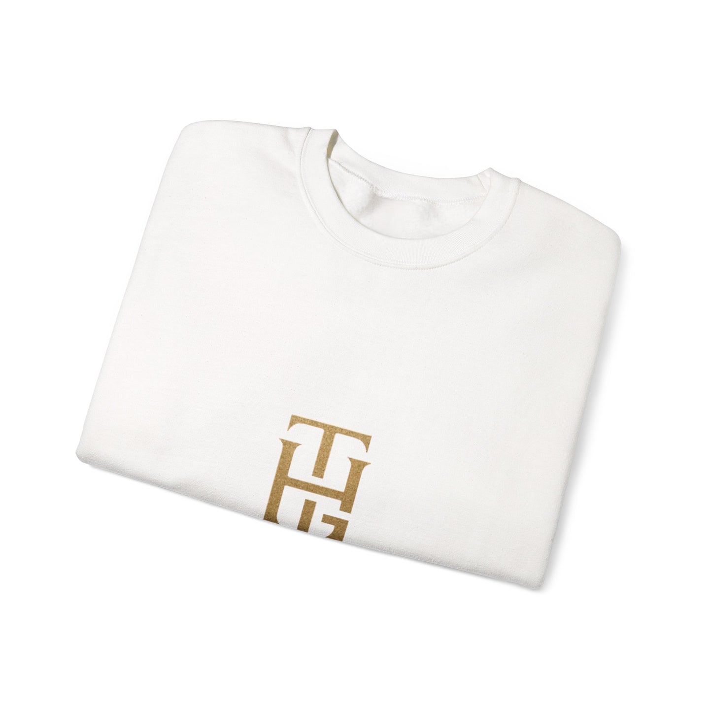 Crewneck Sweatshirt — The Holy Garment Gold Logo & Winged Emblem